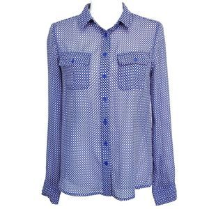 American Eagle S Shirt Button Down Blue Pink